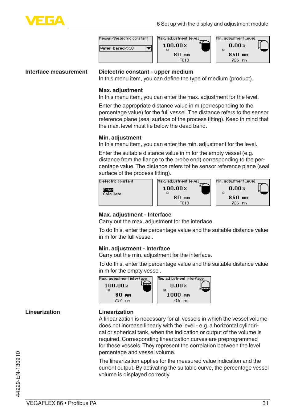 VEGA VEGAFLEX 86 Profibus PA Coax probe User Manual | Page 31 / 92