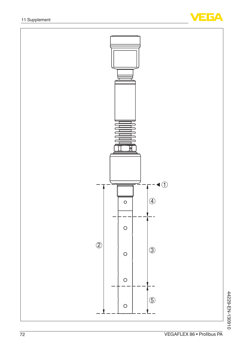 VEGA VEGAFLEX 86 Profibus PA Coax probe User Manual | Page 72 / 92