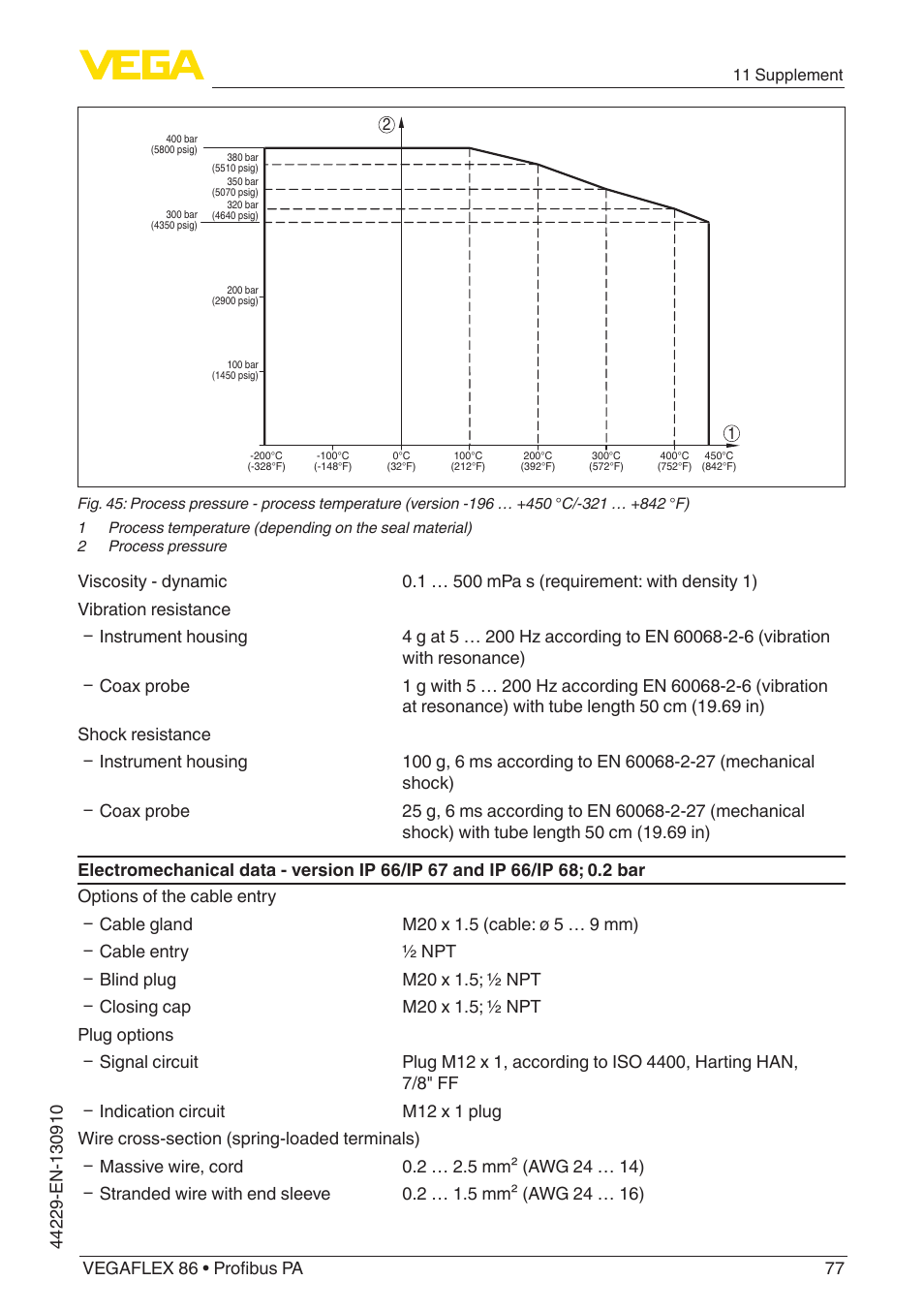 VEGA VEGAFLEX 86 Profibus PA Coax probe User Manual | Page 77 / 92