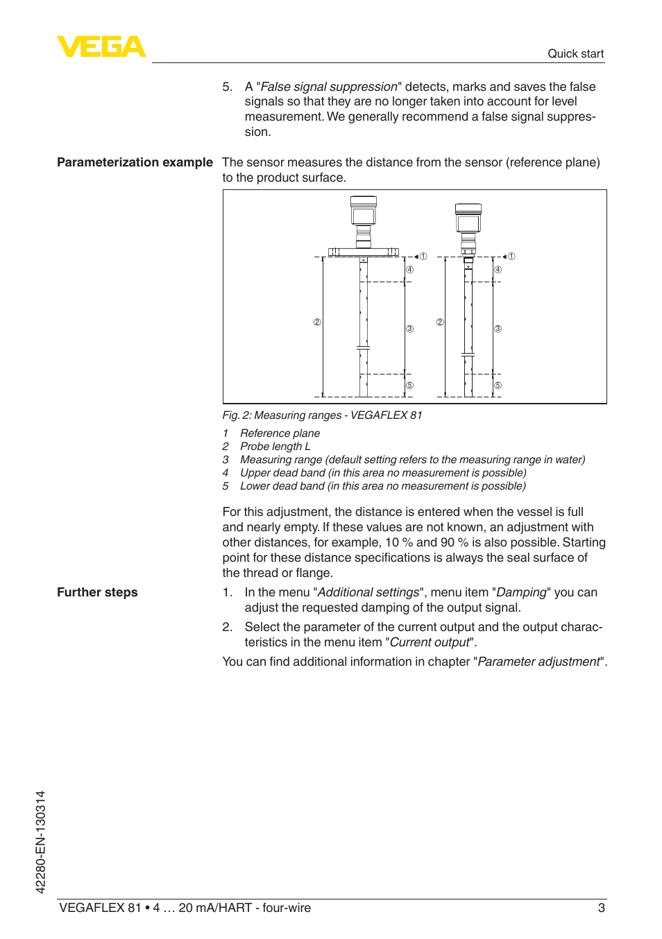 VEGA VEGAFLEX 81 4 … 20 mA_HART - four-wire Coax probe User Manual | Page 3 / 80