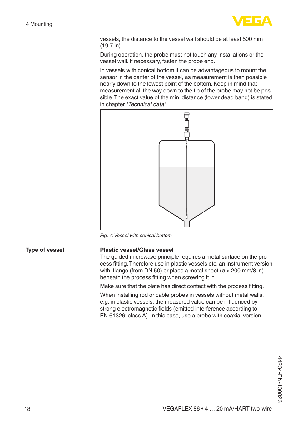 VEGA VEGAFLEX 86 4 … 20 mA_HART two-wire Rod and cable probe With SIL qualification User Manual | Page 18 / 104