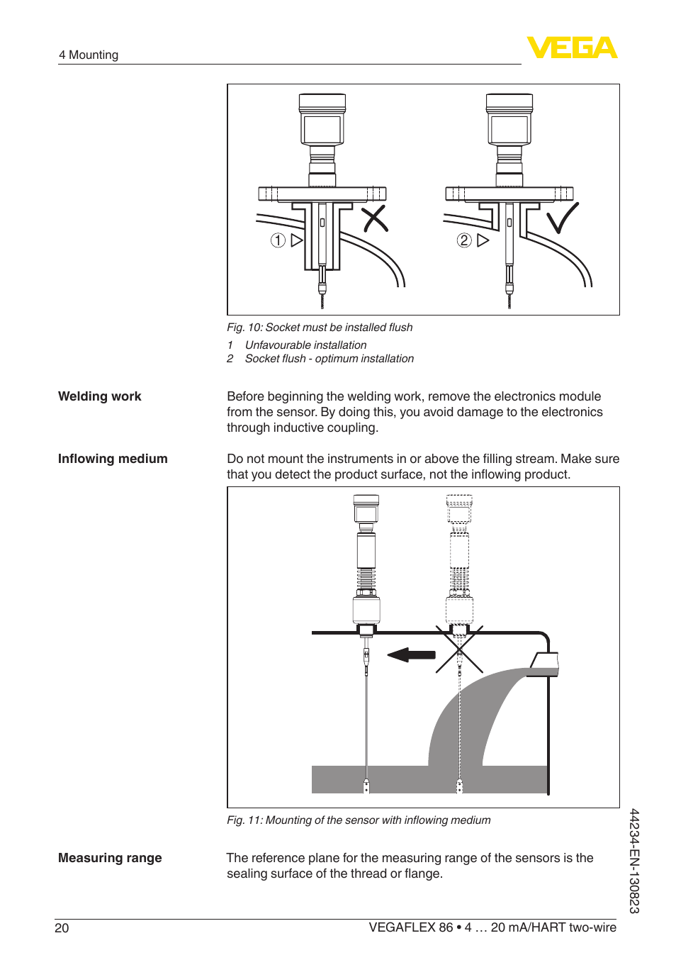 VEGA VEGAFLEX 86 4 … 20 mA_HART two-wire Rod and cable probe With SIL qualification User Manual | Page 20 / 104