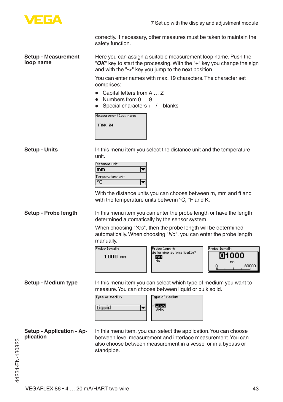VEGA VEGAFLEX 86 4 … 20 mA_HART two-wire Rod and cable probe With SIL qualification User Manual | Page 43 / 104