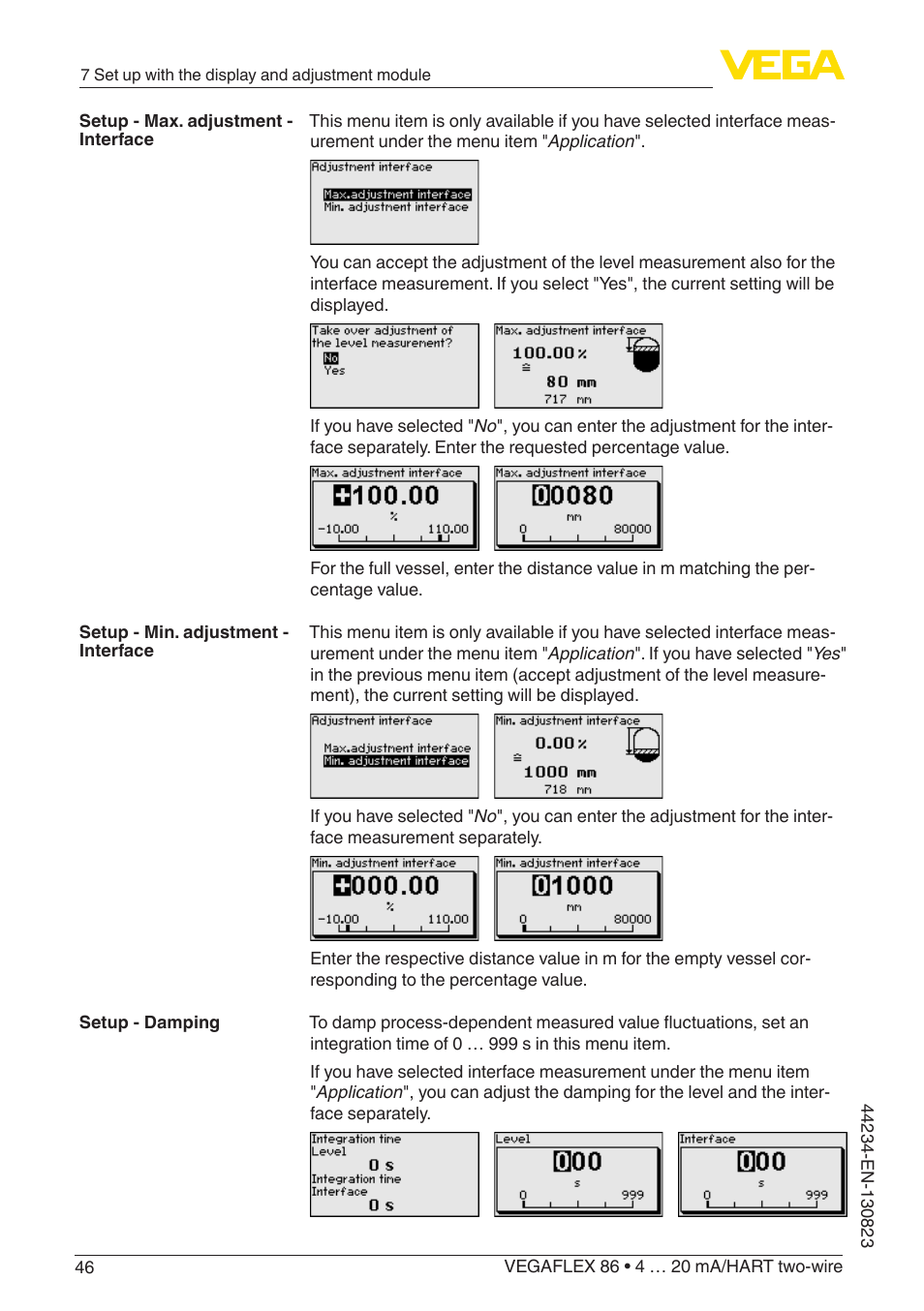 VEGA VEGAFLEX 86 4 … 20 mA_HART two-wire Rod and cable probe With SIL qualification User Manual | Page 46 / 104