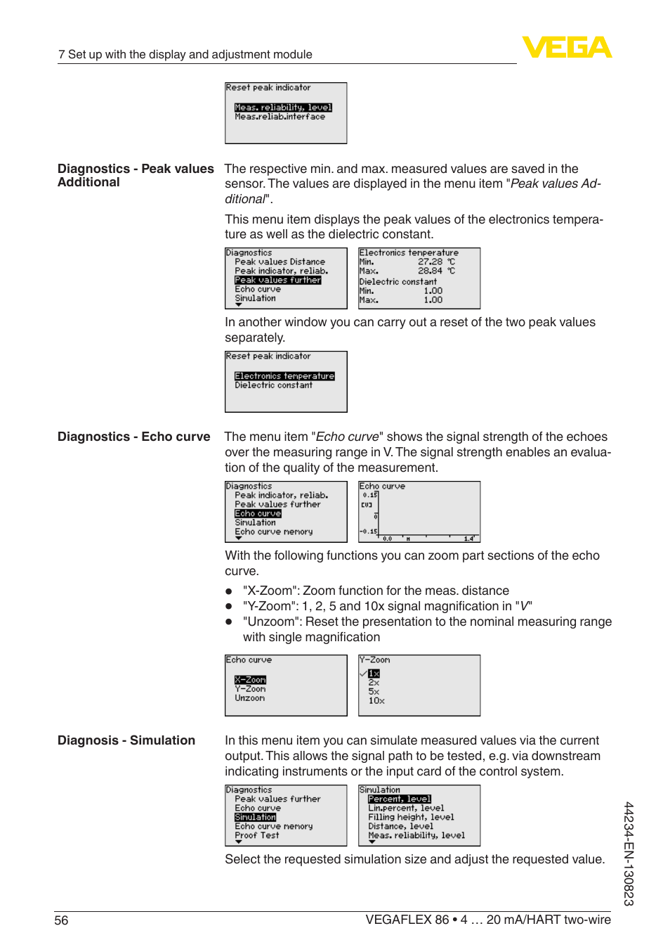 VEGA VEGAFLEX 86 4 … 20 mA_HART two-wire Rod and cable probe With SIL qualification User Manual | Page 56 / 104