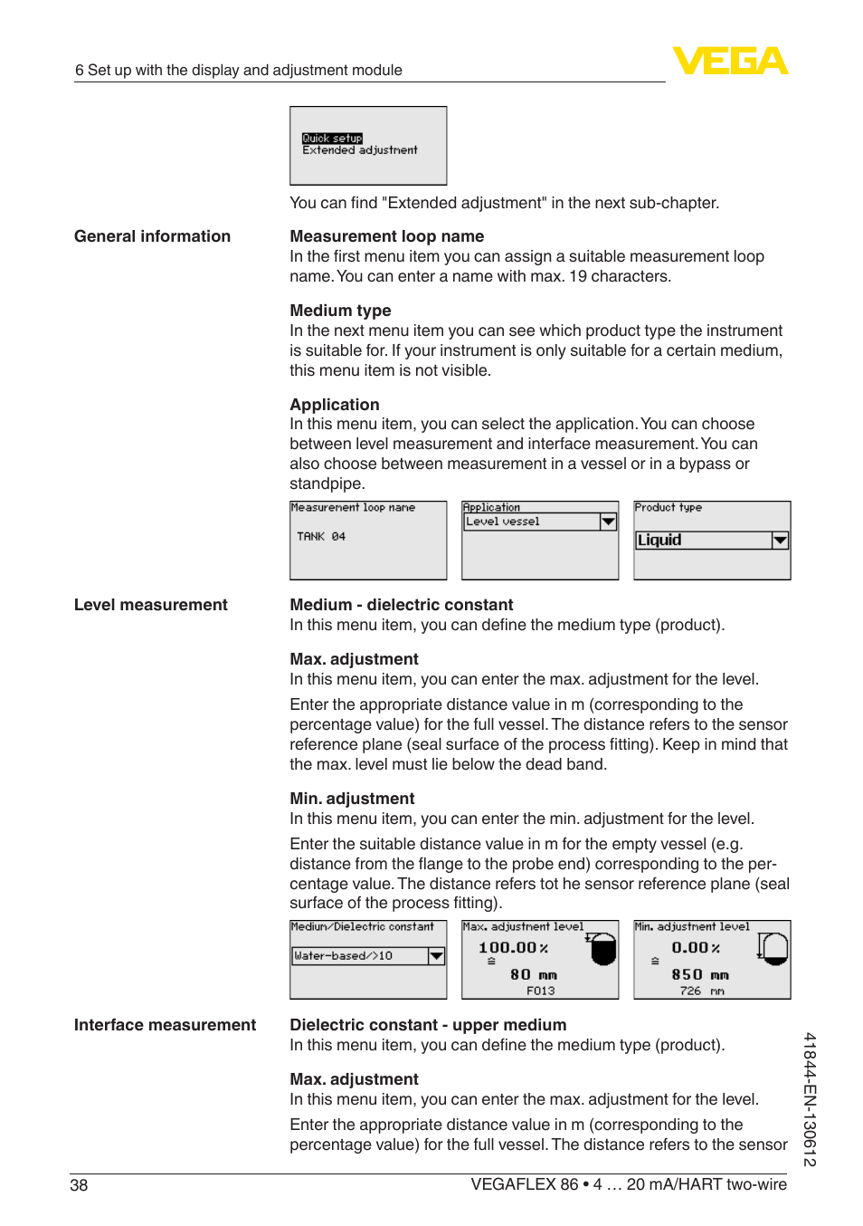 VEGA VEGAFLEX 86 4 … 20 mA_HART two-wire User Manual | Page 38 / 104