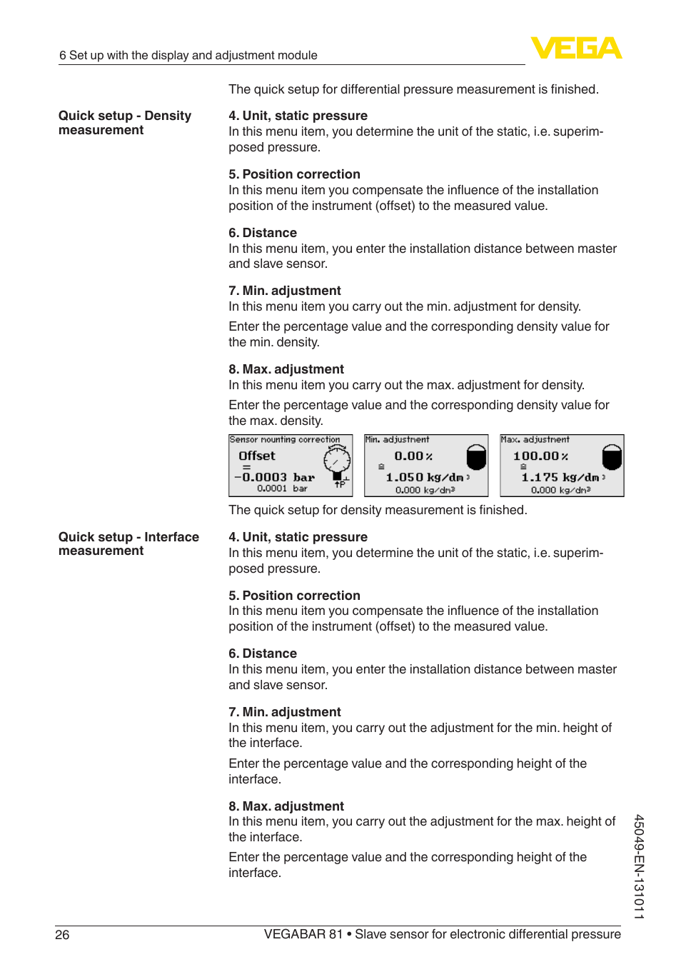 VEGA VEGABAR 81 Save sensor - Operating Instructions User Manual | Page 26 / 60