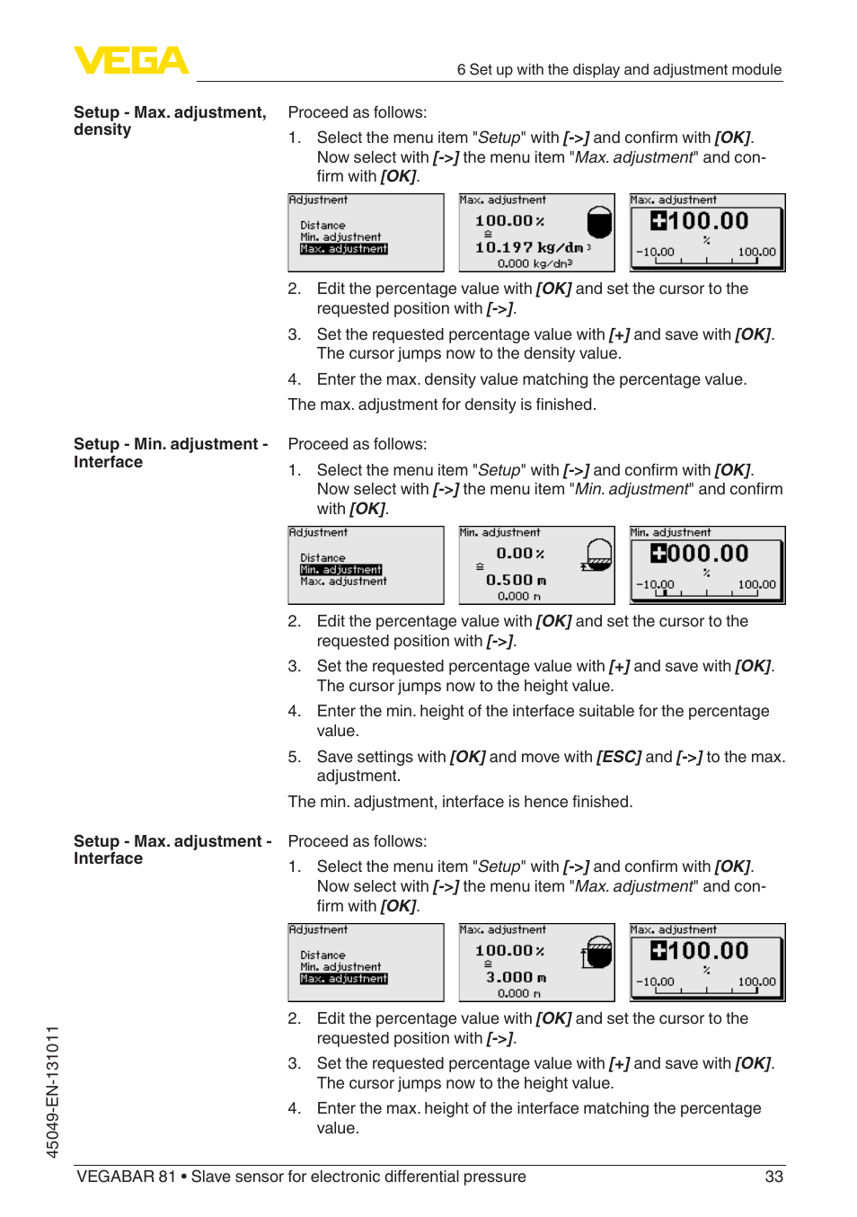 VEGA VEGABAR 81 Save sensor - Operating Instructions User Manual | Page 33 / 60