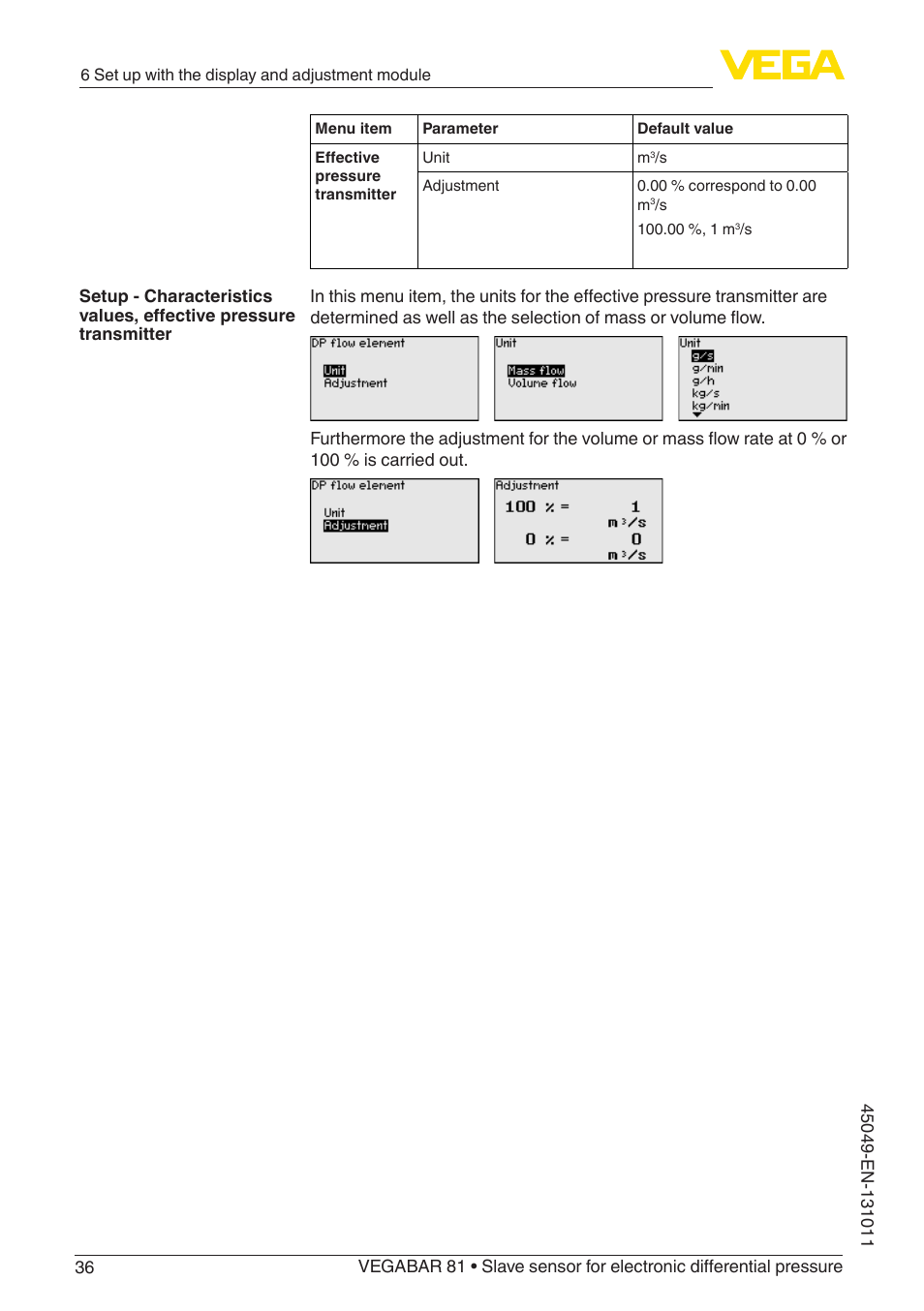 VEGA VEGABAR 81 Save sensor - Operating Instructions User Manual | Page 36 / 60