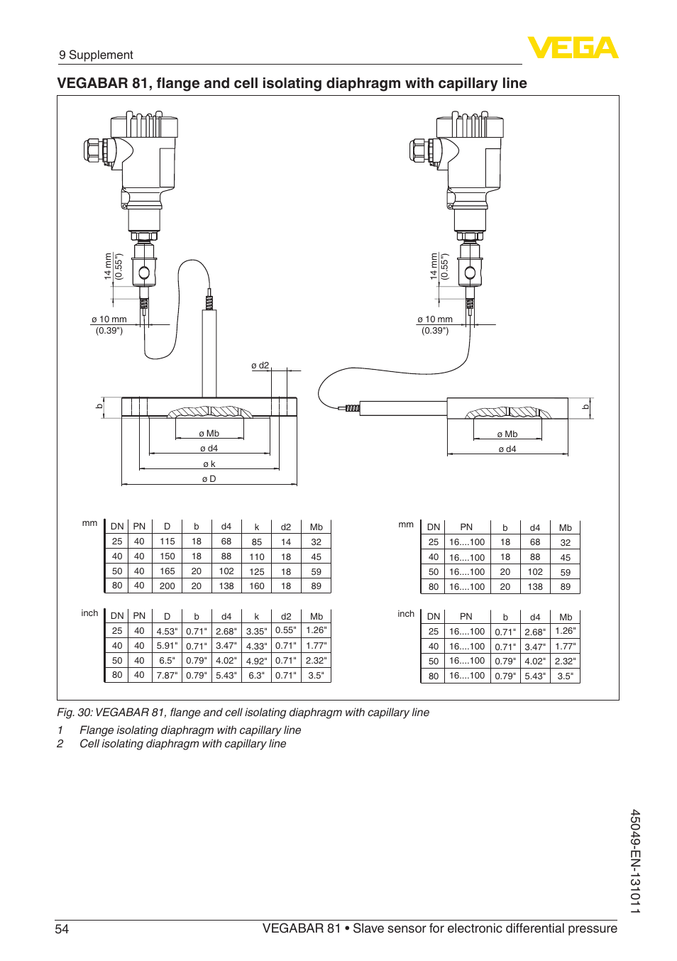 9 supplement | VEGA VEGABAR 81 Save sensor - Operating Instructions User Manual | Page 54 / 60