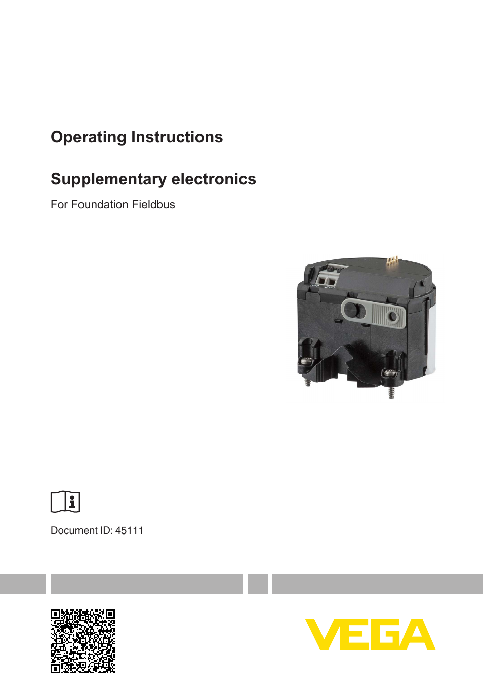 VEGA Supplementary electronics For Foundation Fieldbus User Manual | 12 pages
