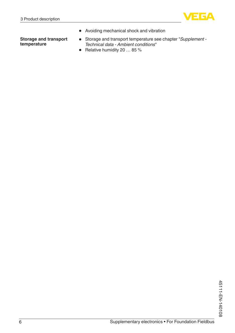 VEGA Supplementary electronics For Foundation Fieldbus User Manual | Page 6 / 12