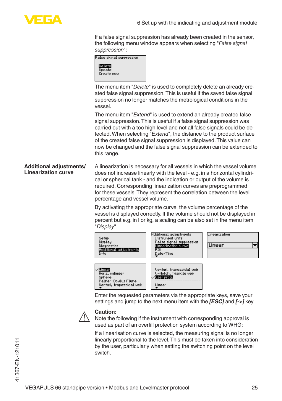 VEGA VEGAPULS 66 (≥ 2.0.0 - ≥ 4.0.0) standpipe ver. Modbus and Levelmaster protocol User Manual | Page 25 / 68
