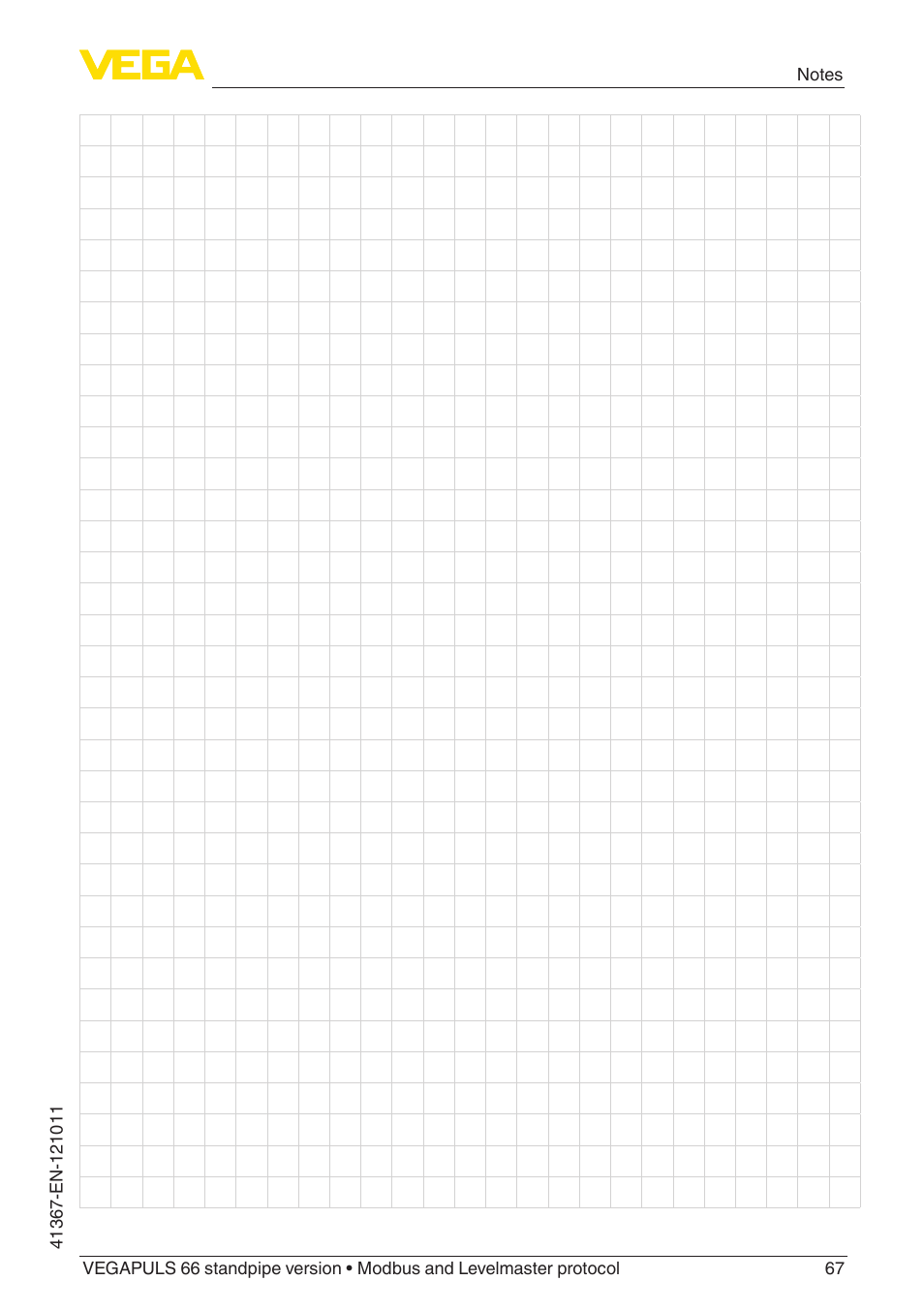 VEGA VEGAPULS 66 (≥ 2.0.0 - ≥ 4.0.0) standpipe ver. Modbus and Levelmaster protocol User Manual | Page 67 / 68