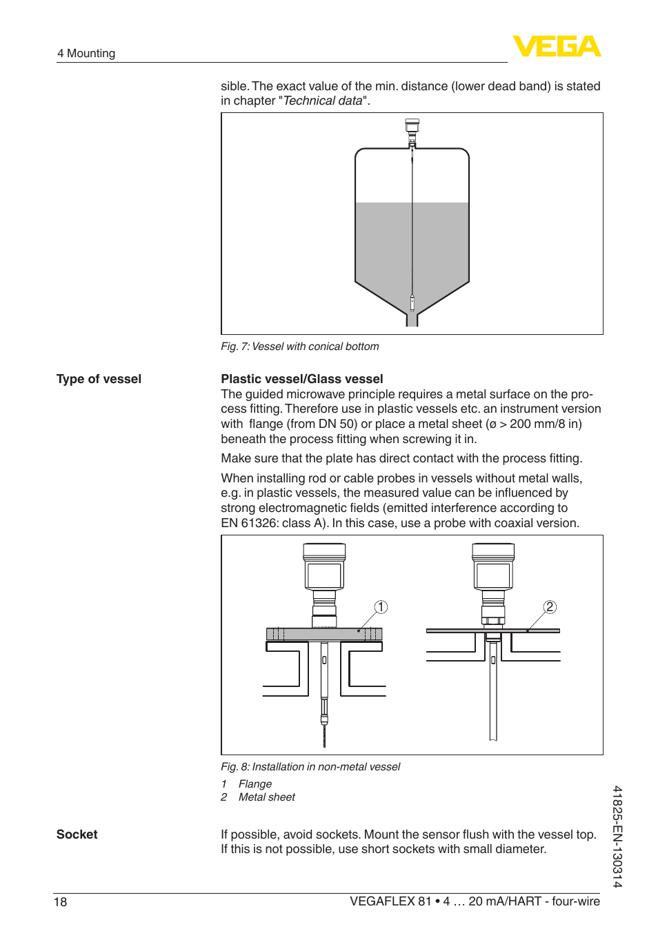 VEGA VEGAFLEX 81 4 … 20 mA_HART - four-wire User Manual | Page 18 / 88