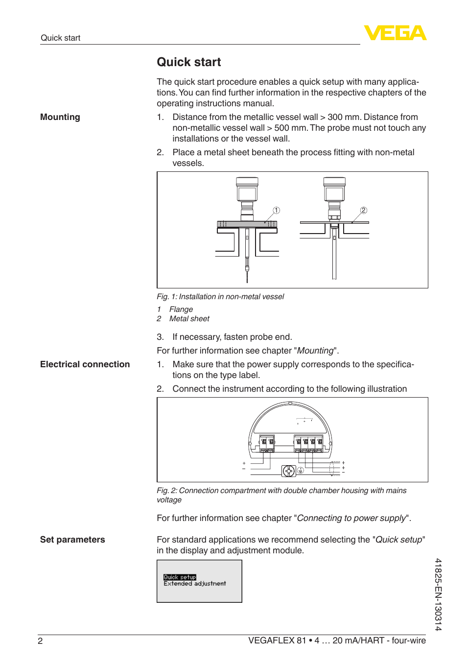 Quick start | VEGA VEGAFLEX 81 4 … 20 mA_HART - four-wire User Manual | Page 2 / 88