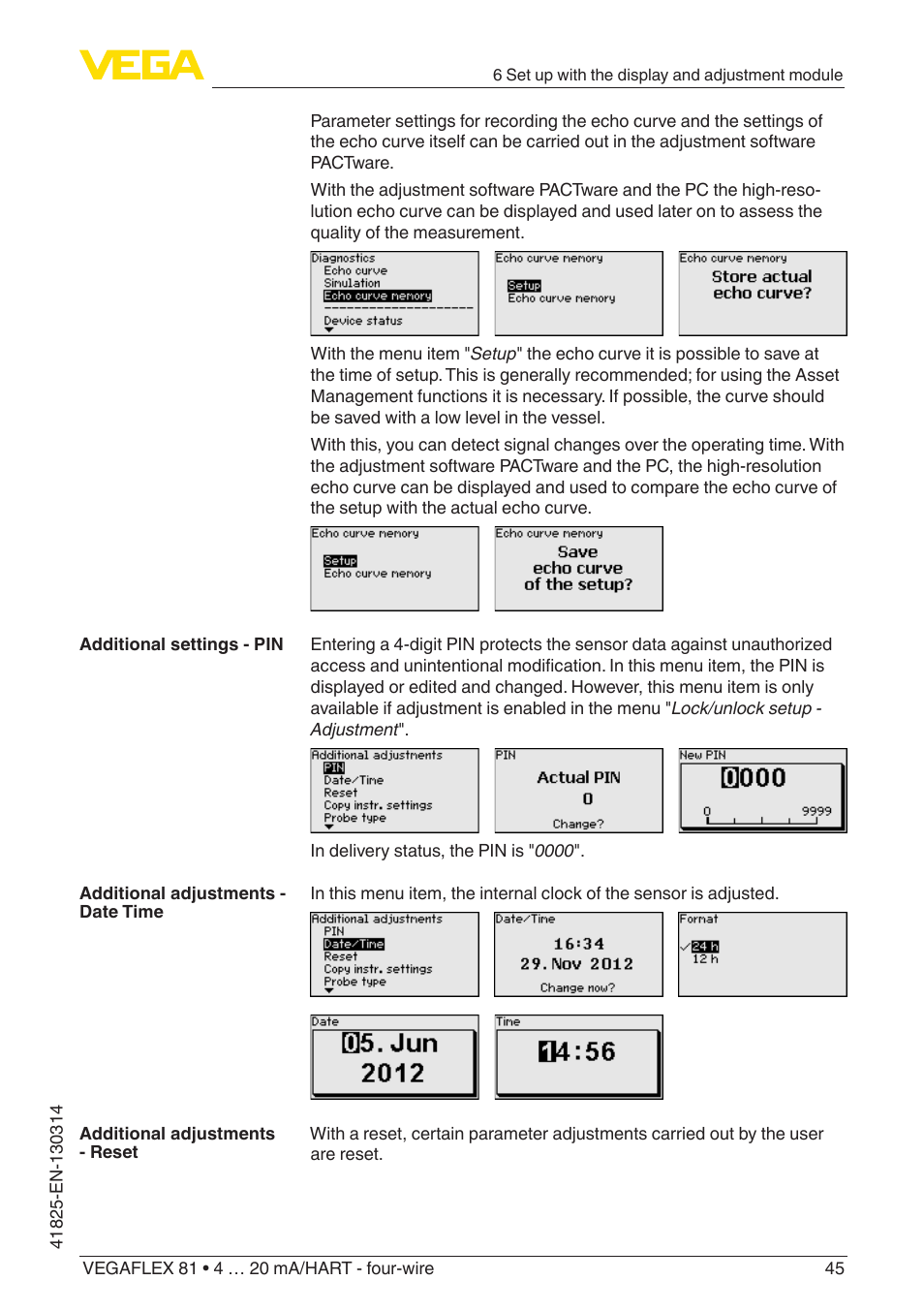 VEGA VEGAFLEX 81 4 … 20 mA_HART - four-wire User Manual | Page 45 / 88