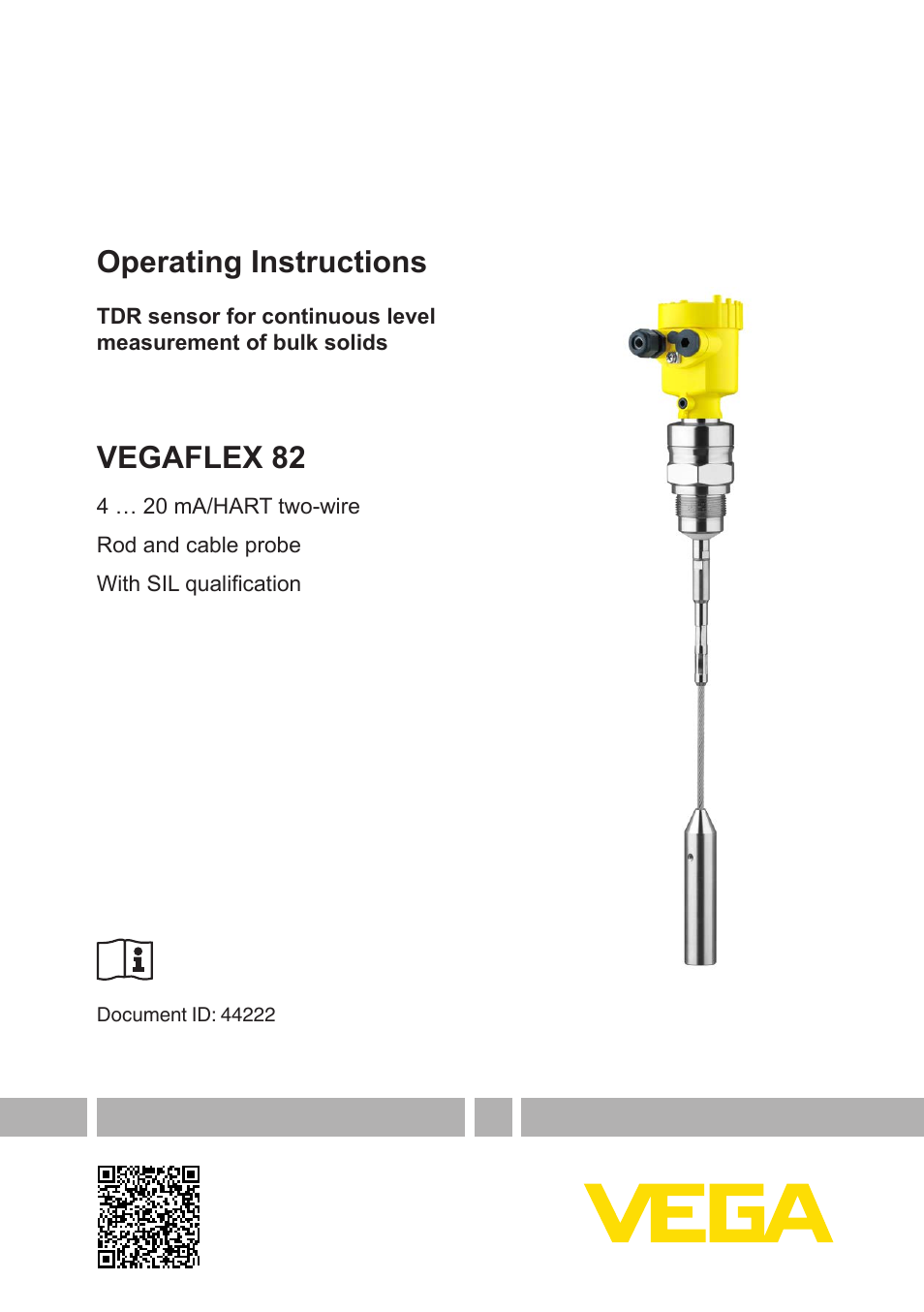 VEGA VEGAFLEX 82 4 … 20 mA_HART two-wire Rod and cable probe With SIL qualification User Manual | 96 pages