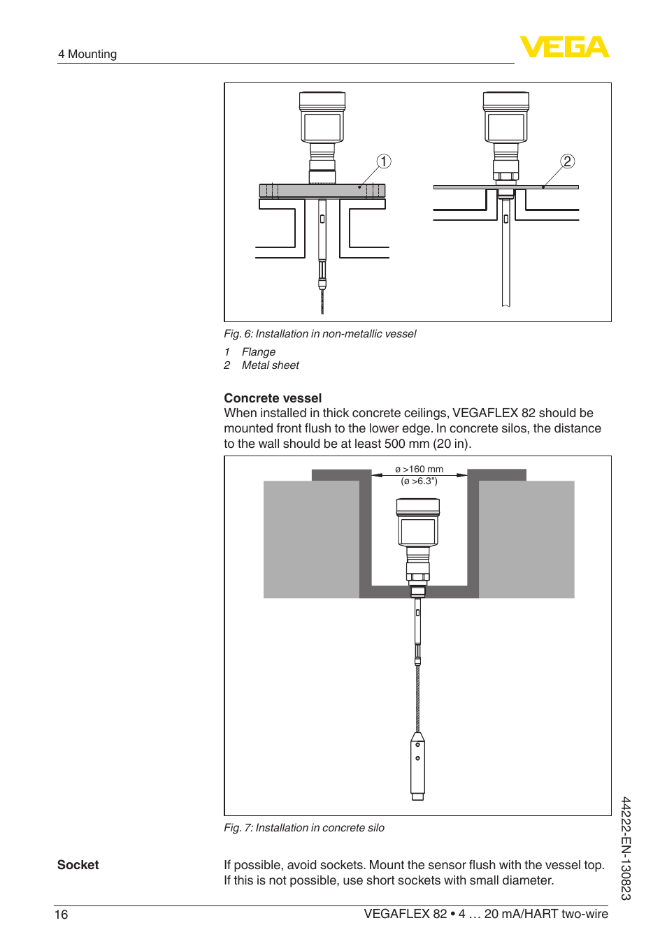 VEGA VEGAFLEX 82 4 … 20 mA_HART two-wire Rod and cable probe With SIL qualification User Manual | Page 16 / 96
