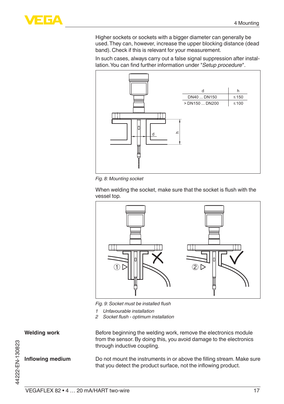 VEGA VEGAFLEX 82 4 … 20 mA_HART two-wire Rod and cable probe With SIL qualification User Manual | Page 17 / 96