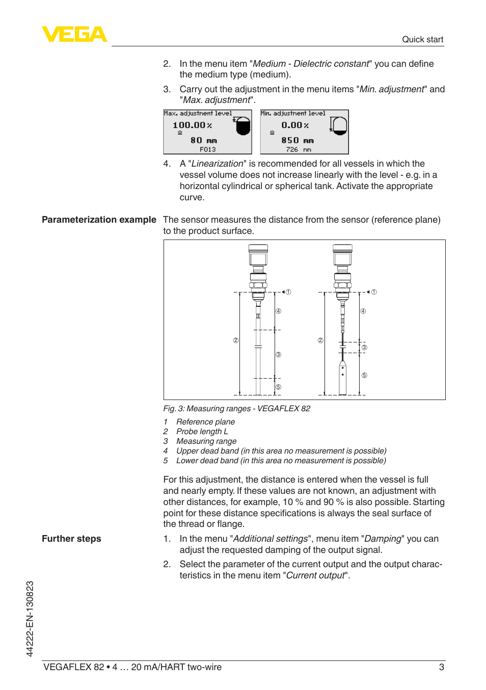 VEGA VEGAFLEX 82 4 … 20 mA_HART two-wire Rod and cable probe With SIL qualification User Manual | Page 3 / 96