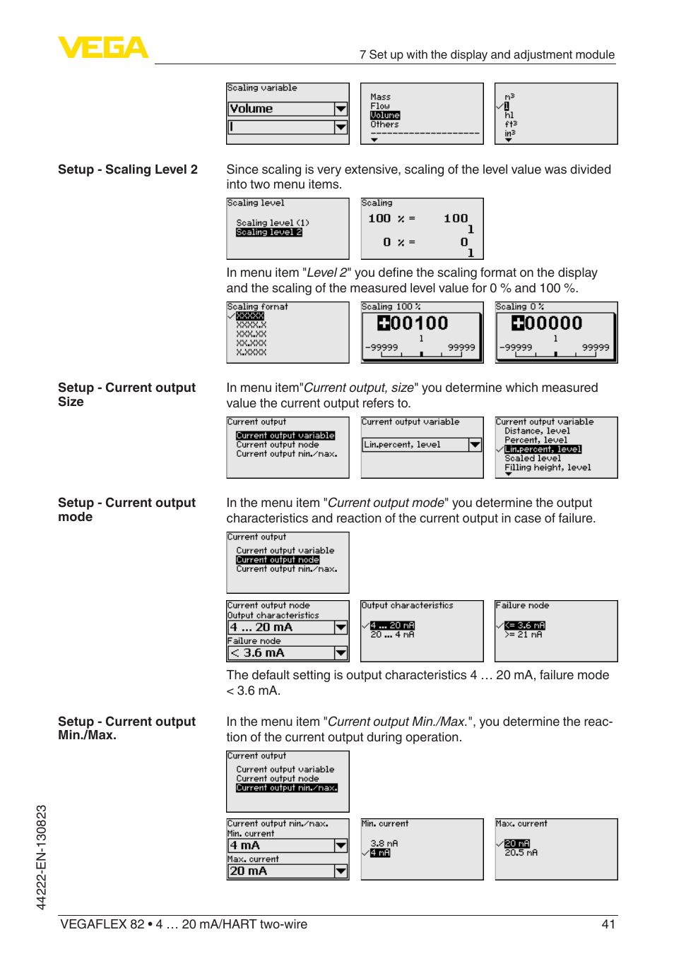 VEGA VEGAFLEX 82 4 … 20 mA_HART two-wire Rod and cable probe With SIL qualification User Manual | Page 41 / 96