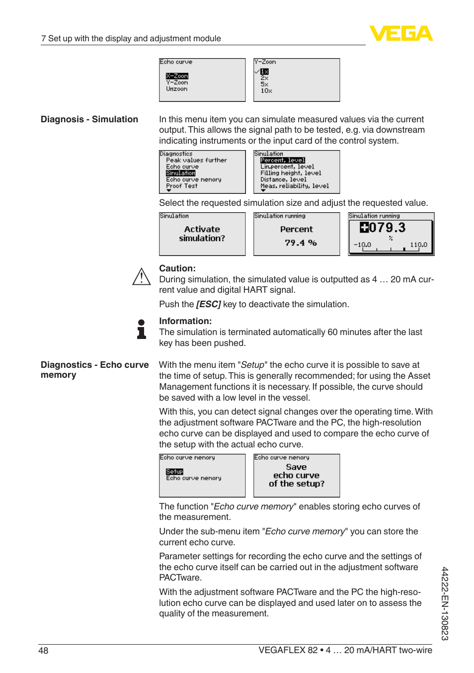 VEGA VEGAFLEX 82 4 … 20 mA_HART two-wire Rod and cable probe With SIL qualification User Manual | Page 48 / 96