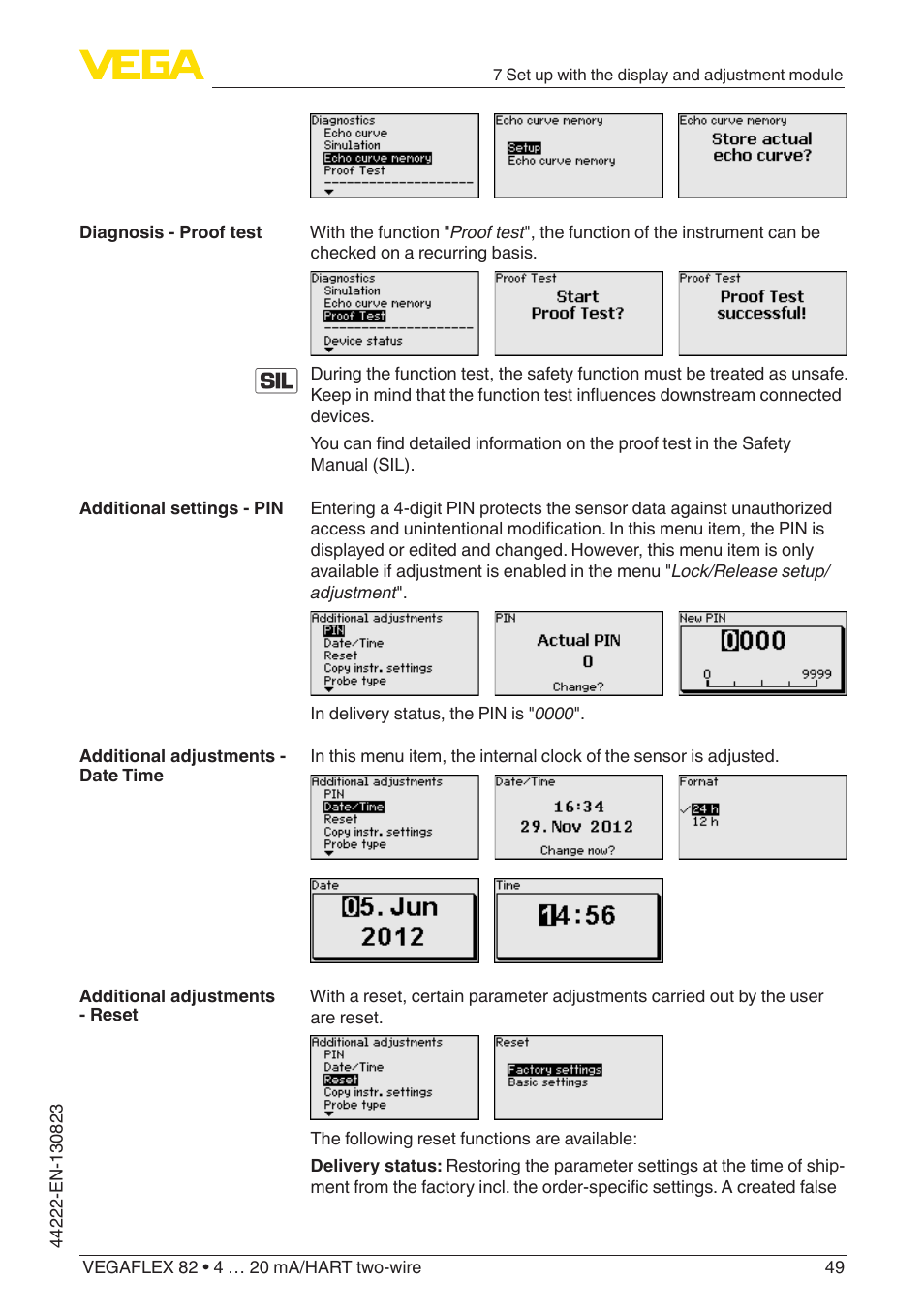 VEGA VEGAFLEX 82 4 … 20 mA_HART two-wire Rod and cable probe With SIL qualification User Manual | Page 49 / 96