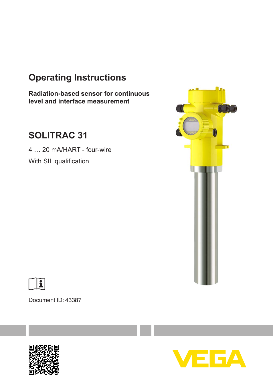 VEGA SOLITRAC 31 4 … 20 mA_HART - four-wire With SIL qualification User Manual | 84 pages