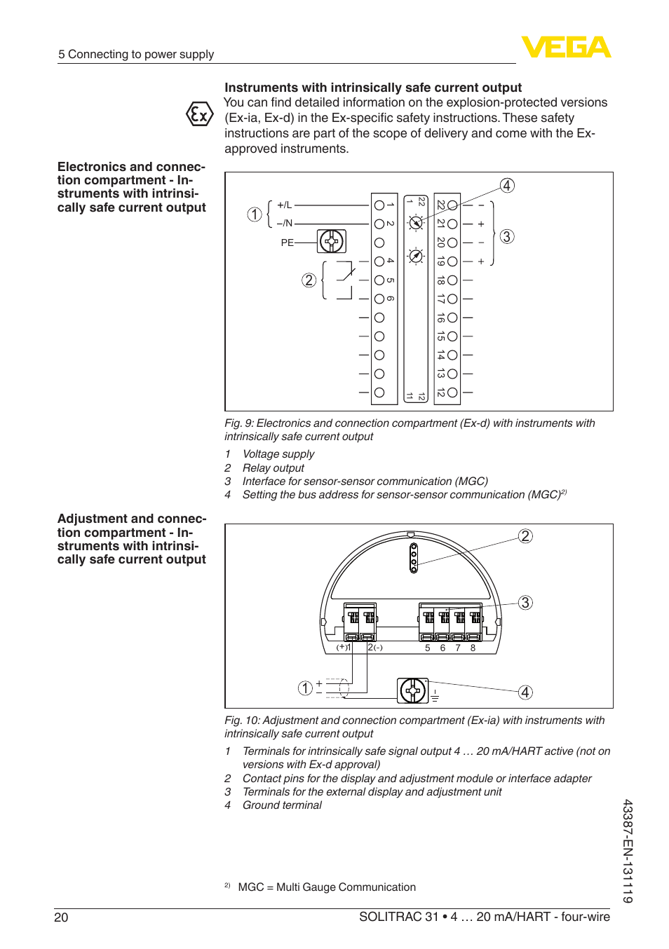 VEGA SOLITRAC 31 4 … 20 mA_HART - four-wire With SIL qualification User Manual | Page 20 / 84