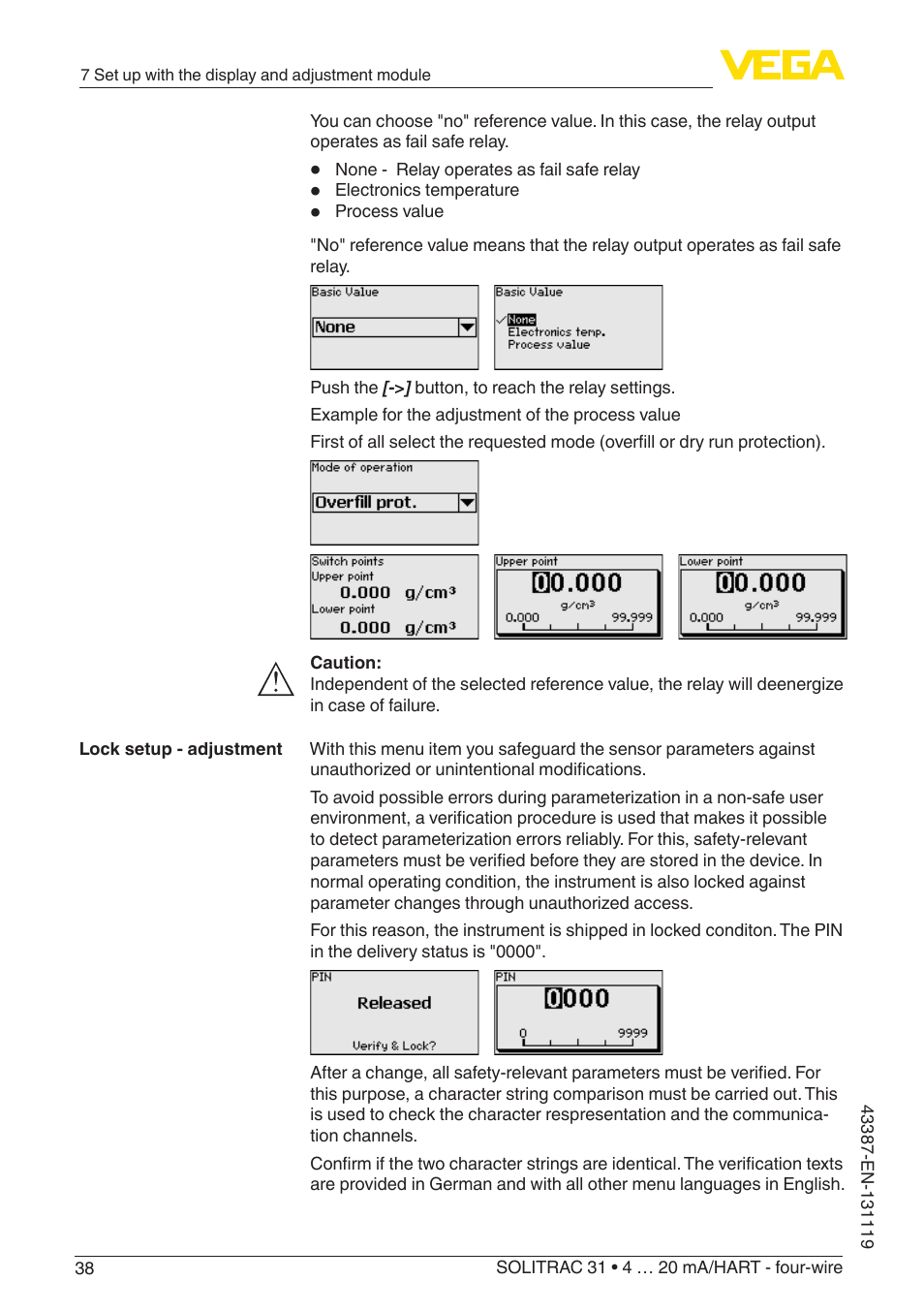 VEGA SOLITRAC 31 4 … 20 mA_HART - four-wire With SIL qualification User Manual | Page 38 / 84