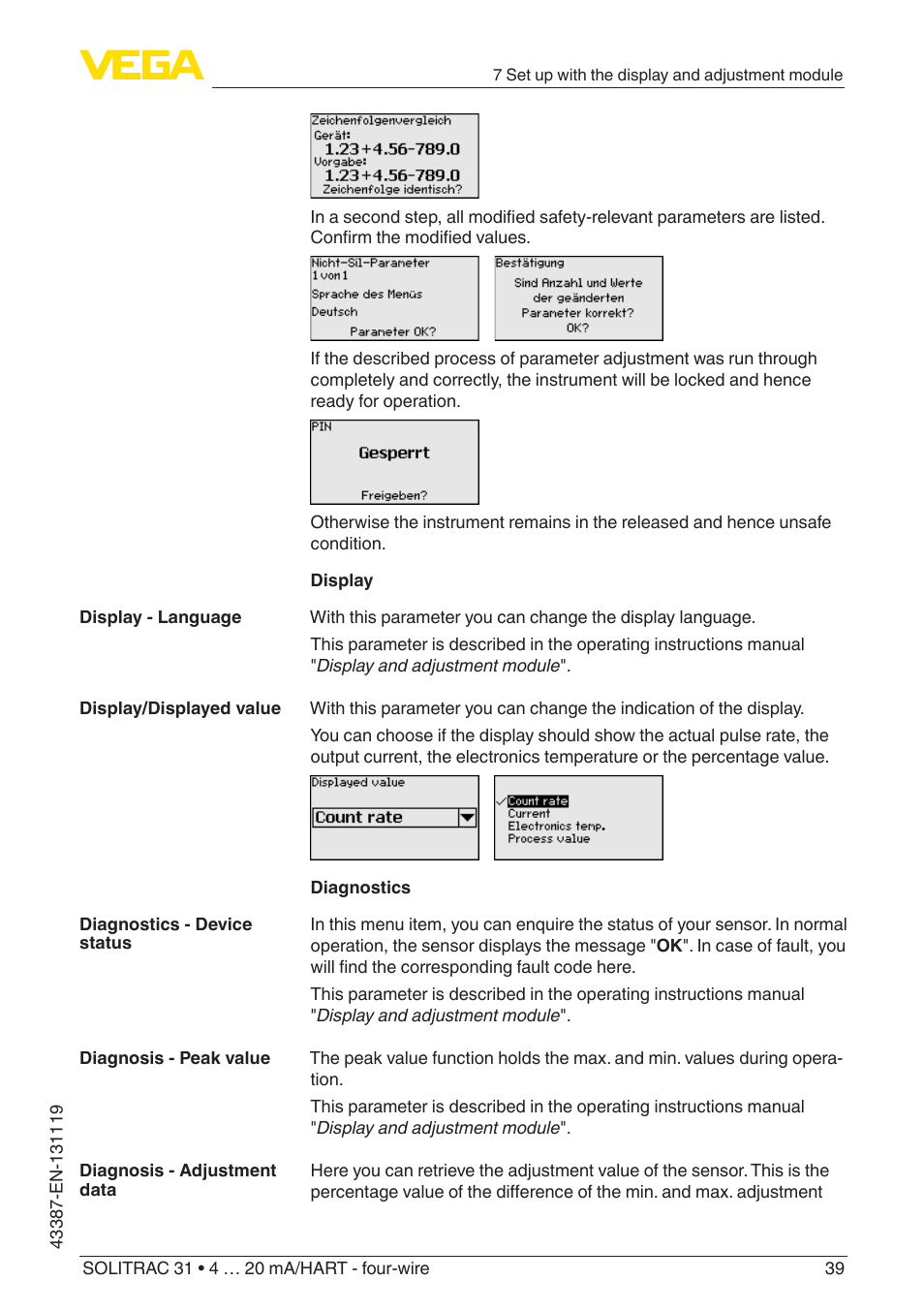 VEGA SOLITRAC 31 4 … 20 mA_HART - four-wire With SIL qualification User Manual | Page 39 / 84