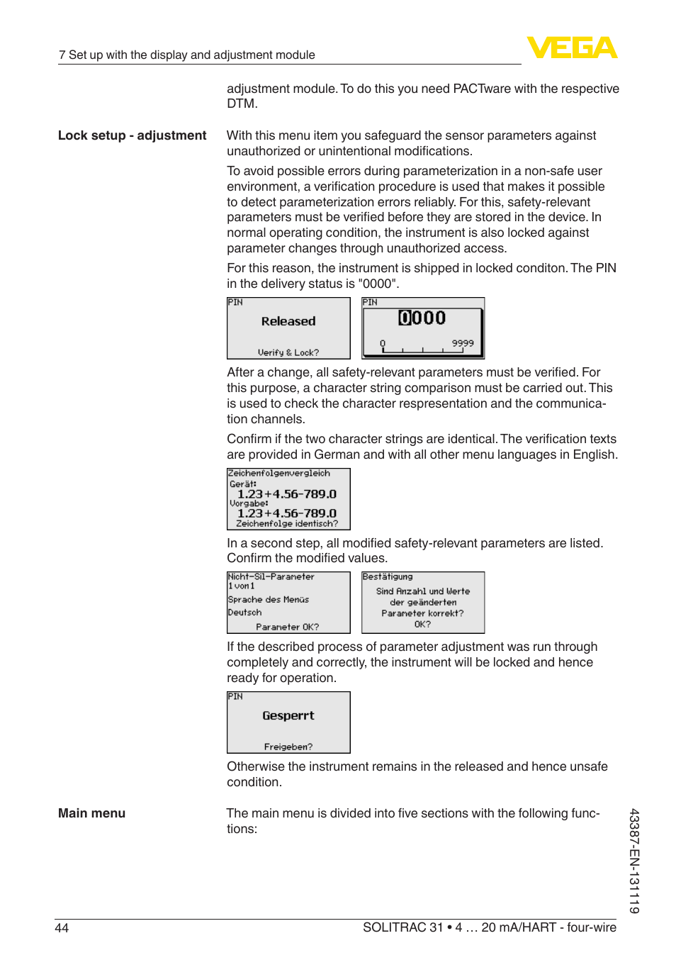 VEGA SOLITRAC 31 4 … 20 mA_HART - four-wire With SIL qualification User Manual | Page 44 / 84