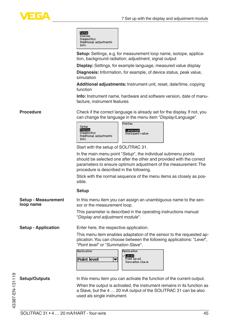 VEGA SOLITRAC 31 4 … 20 mA_HART - four-wire With SIL qualification User Manual | Page 45 / 84