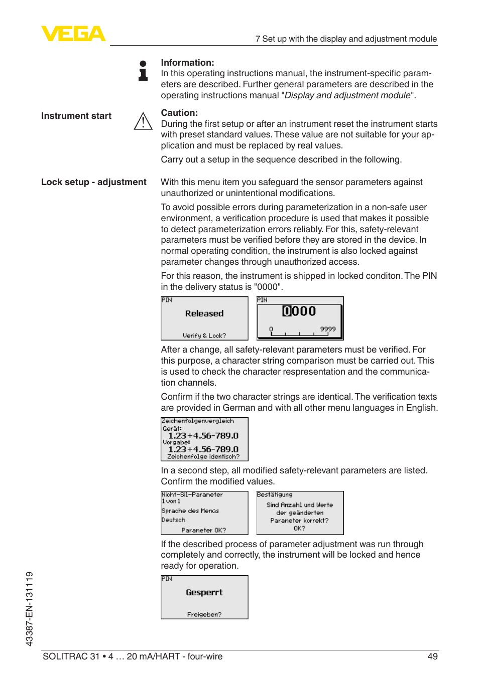 VEGA SOLITRAC 31 4 … 20 mA_HART - four-wire With SIL qualification User Manual | Page 49 / 84