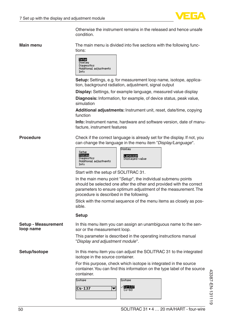 VEGA SOLITRAC 31 4 … 20 mA_HART - four-wire With SIL qualification User Manual | Page 50 / 84