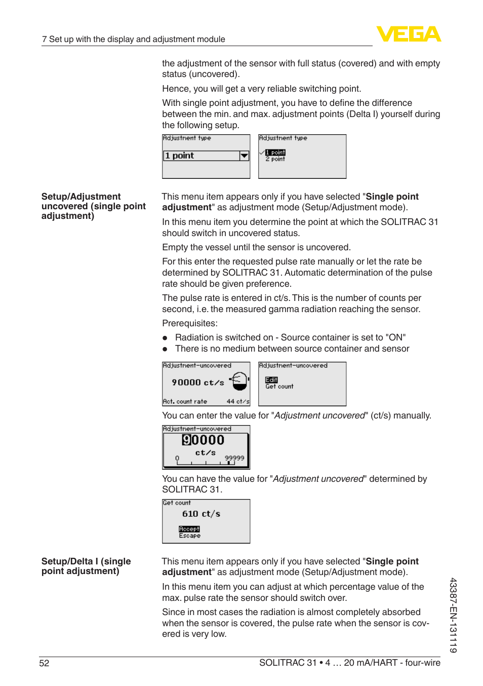 VEGA SOLITRAC 31 4 … 20 mA_HART - four-wire With SIL qualification User Manual | Page 52 / 84