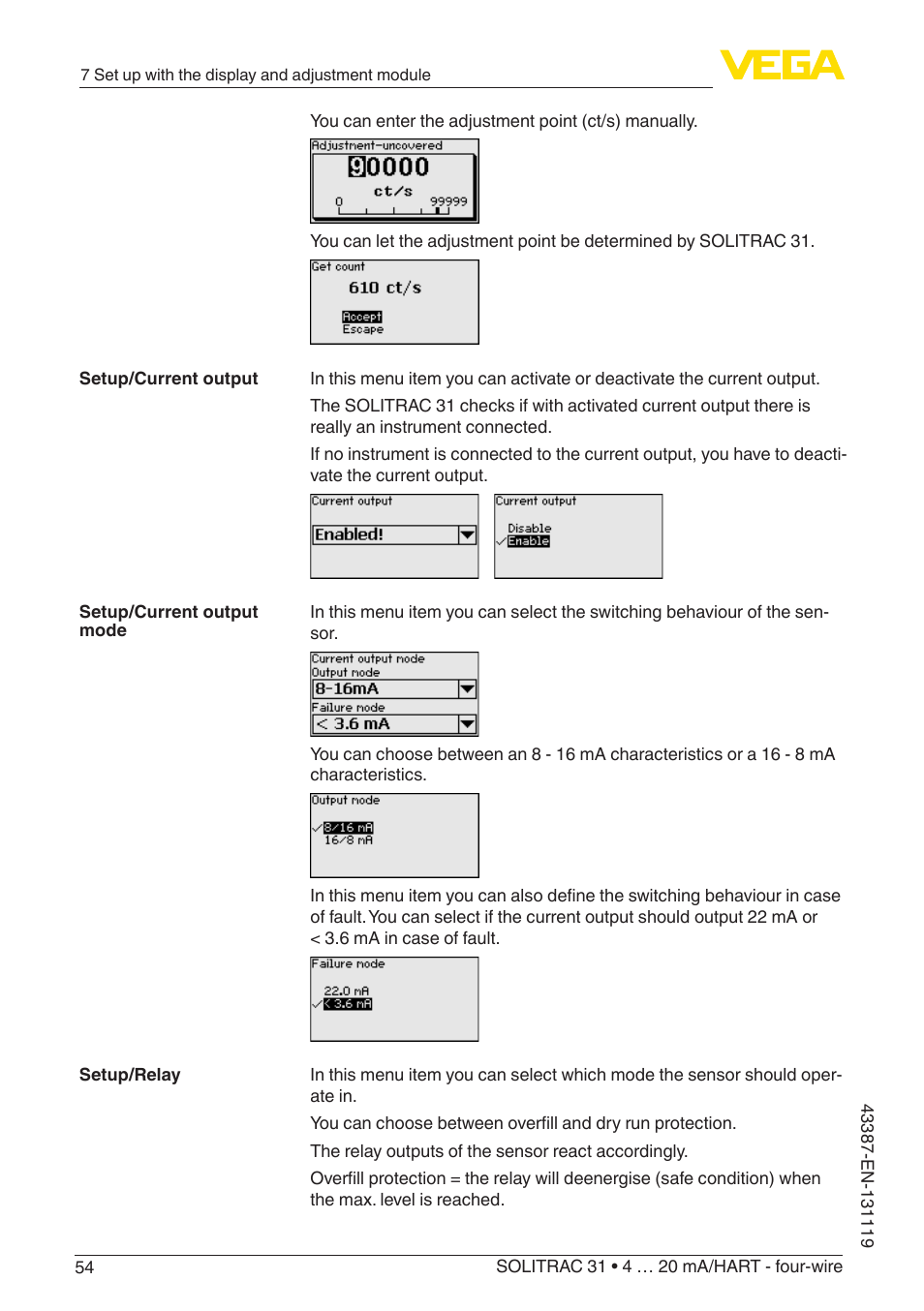 VEGA SOLITRAC 31 4 … 20 mA_HART - four-wire With SIL qualification User Manual | Page 54 / 84