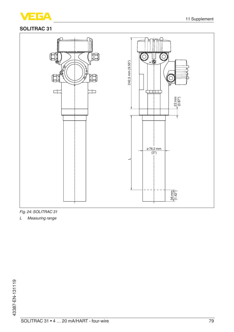 Solitrac 31 | VEGA SOLITRAC 31 4 … 20 mA_HART - four-wire With SIL qualification User Manual | Page 79 / 84