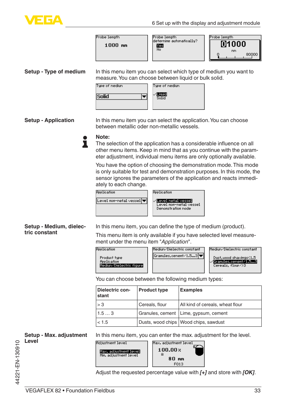 VEGA VEGAFLEX 82 Foundation Fieldbus User Manual | Page 33 / 100