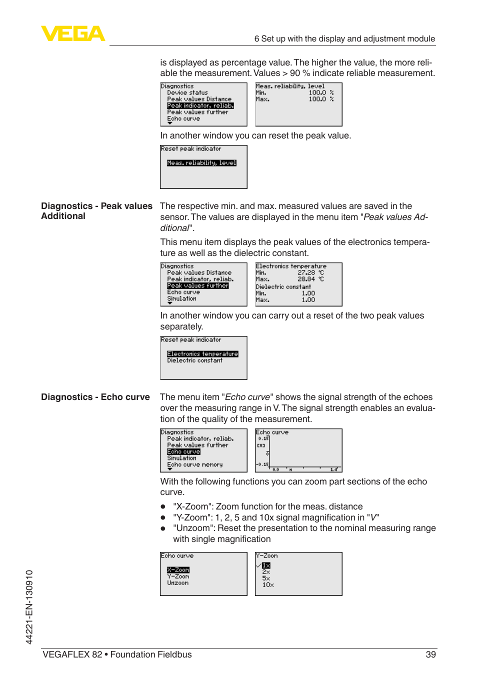 VEGA VEGAFLEX 82 Foundation Fieldbus User Manual | Page 39 / 100