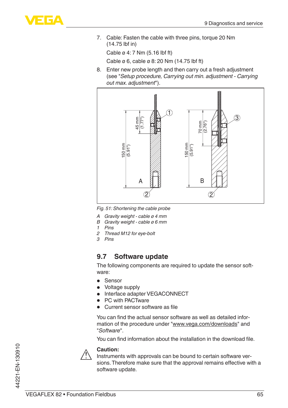 7 software update | VEGA VEGAFLEX 82 Foundation Fieldbus User Manual | Page 65 / 100