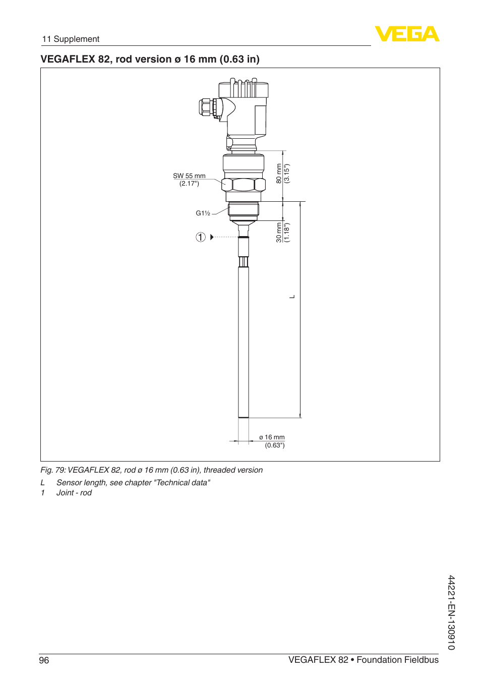 VEGA VEGAFLEX 82 Foundation Fieldbus User Manual | Page 96 / 100
