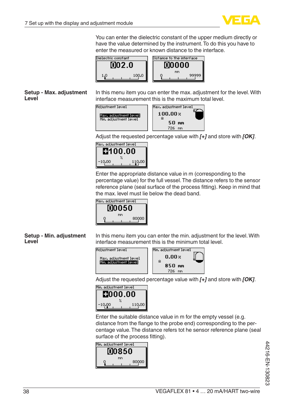 VEGA VEGAFLEX 81 4 … 20 mA_HART two-wire Coax probe With SIL qualification User Manual | Page 38 / 92