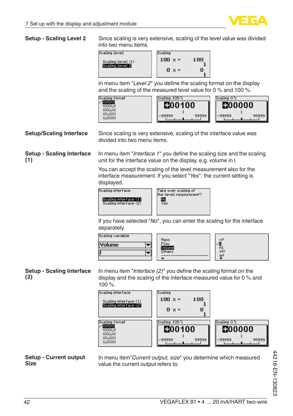 VEGA VEGAFLEX 81 4 … 20 mA_HART two-wire Coax probe With SIL qualification User Manual | Page 42 / 92
