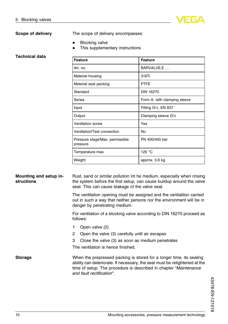 VEGA Mounting accessories, pressure measurement technology User Manual | Page 10 / 32