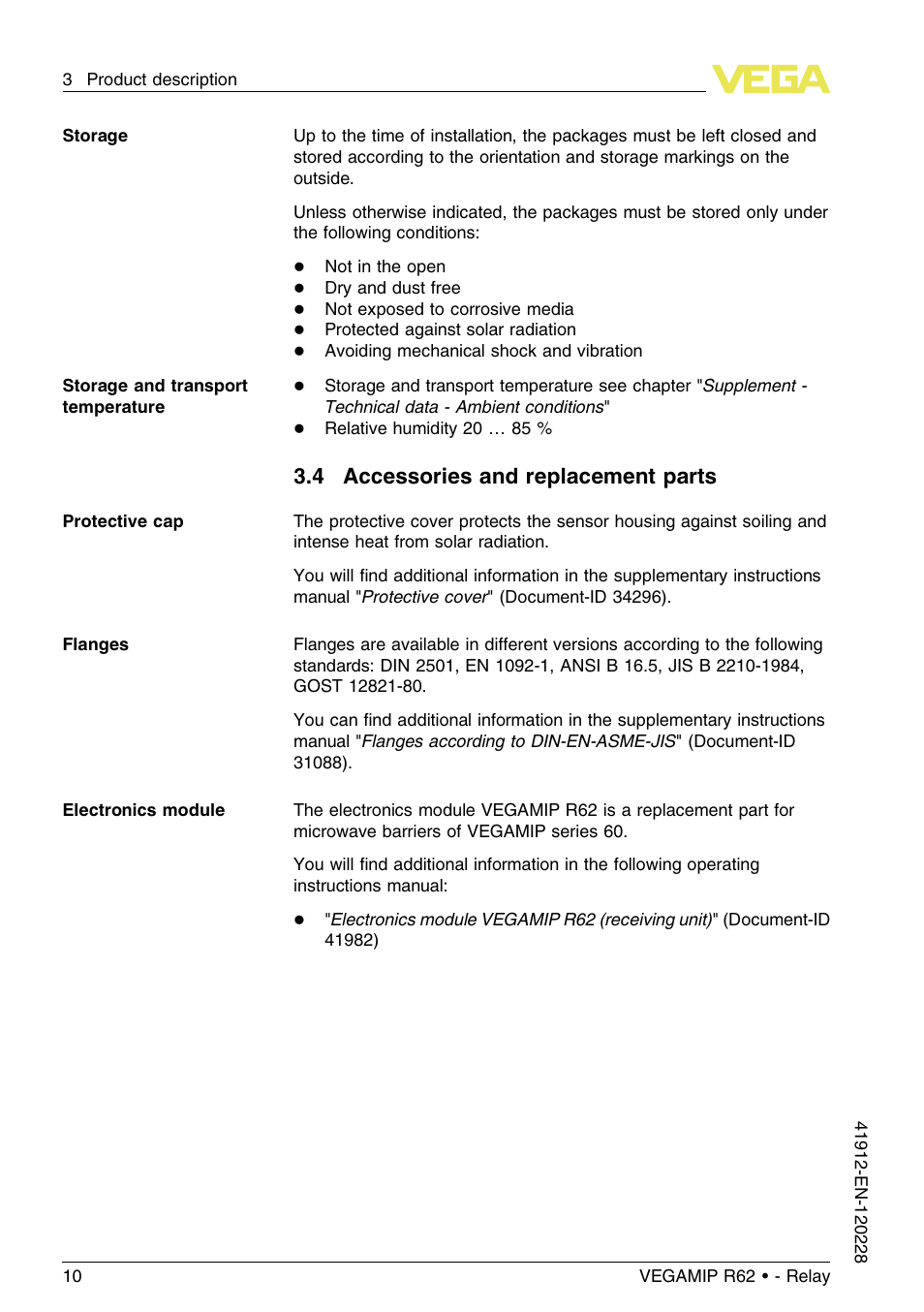 4 accessories and replacement parts | VEGA VEGAMIP R62 Receiving unit - Relay User Manual | Page 10 / 52