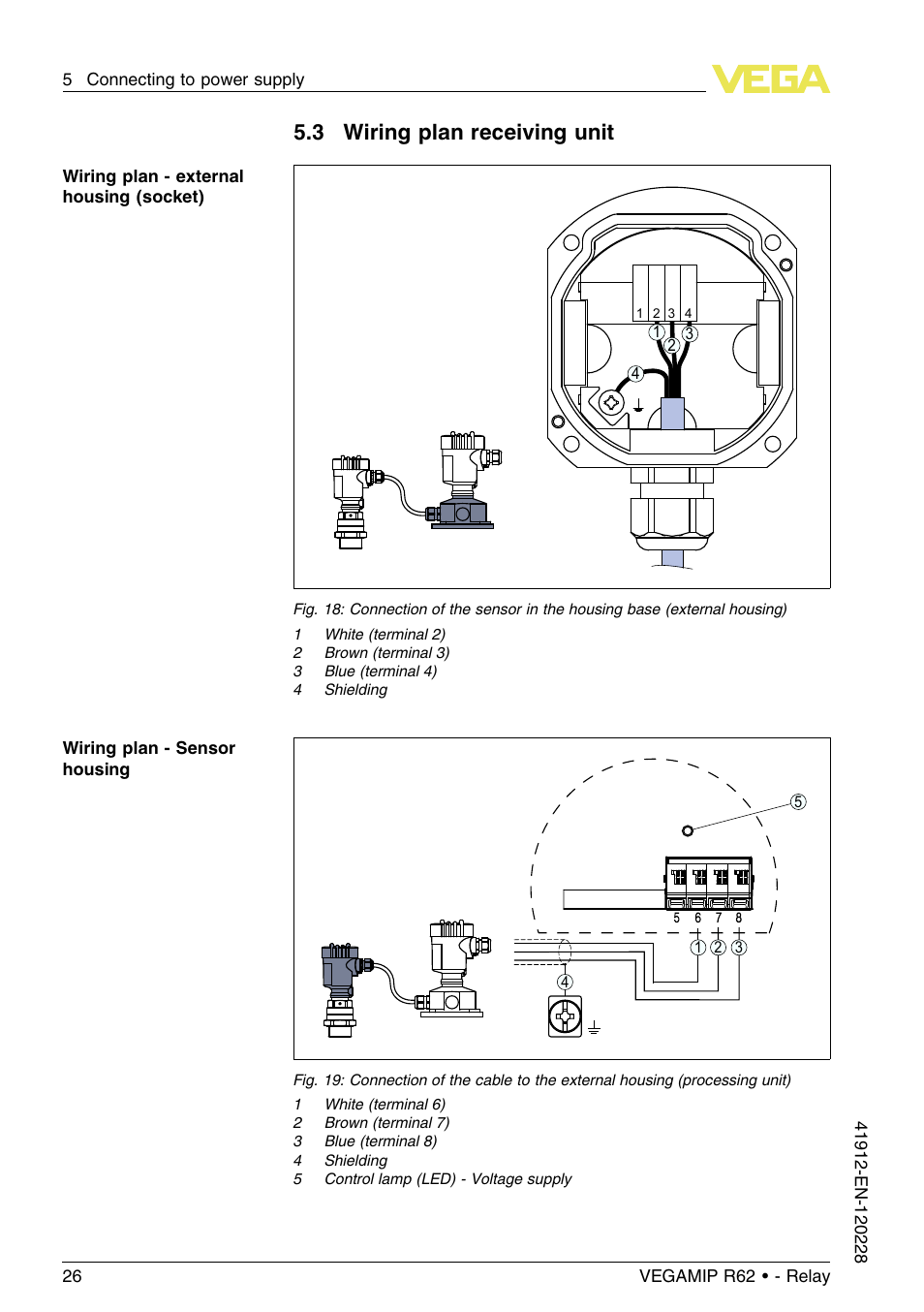 3 wiring plan receiving unit | VEGA VEGAMIP R62 Receiving unit - Relay User Manual | Page 26 / 52