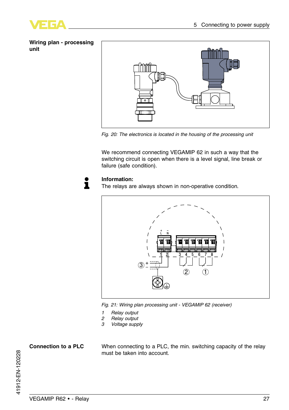 VEGA VEGAMIP R62 Receiving unit - Relay User Manual | Page 27 / 52