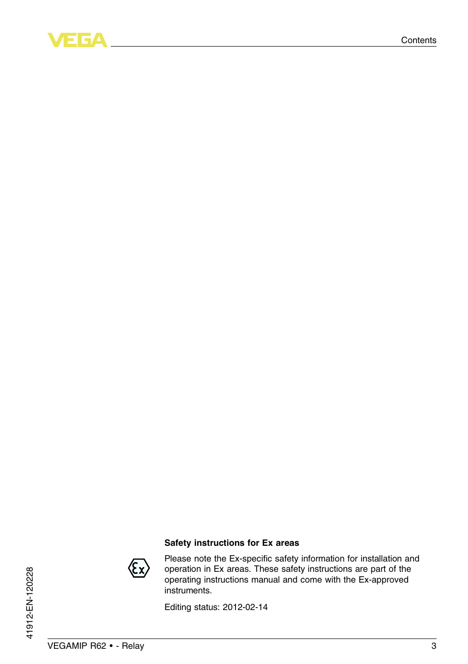 VEGA VEGAMIP R62 Receiving unit - Relay User Manual | Page 3 / 52